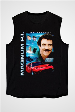 Magnum P.I. Siyah Unisex Kolsuz Tişört
