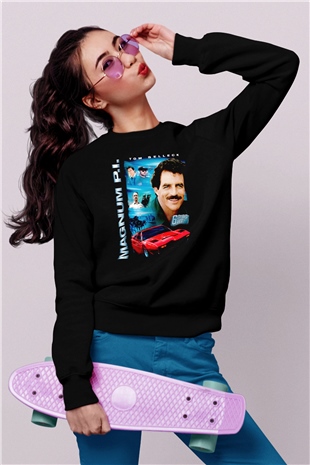Magnum P.I. Siyah Unisex Sweatshirt