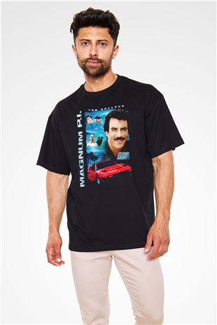 Magnum P.I. Siyah Oversize Tişört Oversize T-shirt