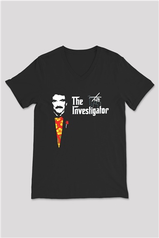 Magnum P.I. Siyah Unisex V Yaka Tişört