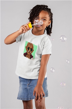 Mahatma Gandi Unisex Baskılı Beyaz Çocuk Tişört