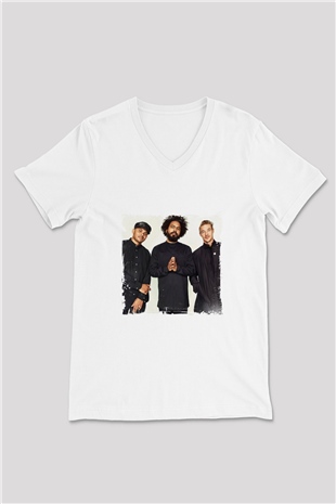 Major Lazer Baskılı Beyaz V Yaka Unisex Tişört