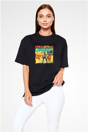Major Lazer Baskılı Unisex Oversize Siyah Tişört