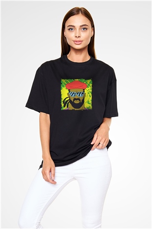 Major Lazer Baskılı Unisex Oversize Siyah Tişört