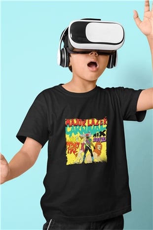 Major Lazer Baskılı Unisex Siyah Çocuk Tişört