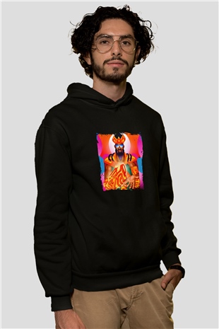 Major Lazer Baskılı Unisex Siyah Hoodie