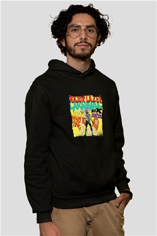 Major Lazer Baskılı Unisex Siyah Hoodie