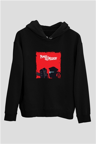 Major Lazer Baskılı Unisex Siyah Hoodie