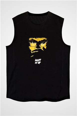 Major Lazer Baskılı Unisex Siyah Kolsuz Tişört