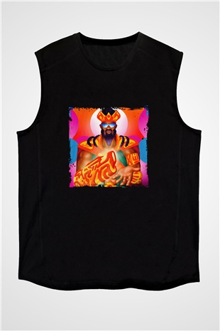 Major Lazer Baskılı Unisex Siyah Kolsuz Tişört
