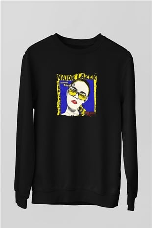 Major Lazer Baskılı Unisex Siyah Sweatshirt