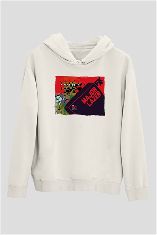 Major Lazer Beyaz Unisex Kapüşonlu Sweatshirt