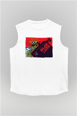 Major Lazer Beyaz Unisex Kolsuz Tişört