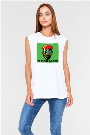 Major Lazer Beyaz Unisex Kolsuz Tişört