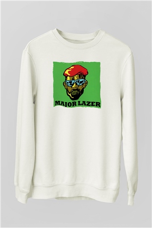 Major Lazer Beyaz Unisex Sweatshirt