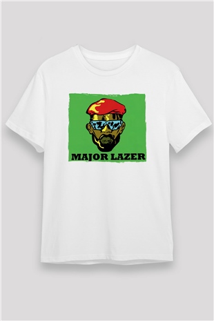 Major Lazer Beyaz Unisex Tişört T-Shirt - TişörtFabrikası