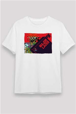 Major Lazer Beyaz Unisex Tişört T-Shirt - TişörtFabrikası