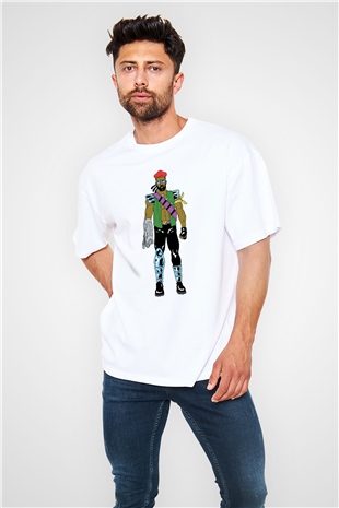 Major Lazer Beyaz Oversize Tişört Oversize T-shirt - TişörtFabrikası