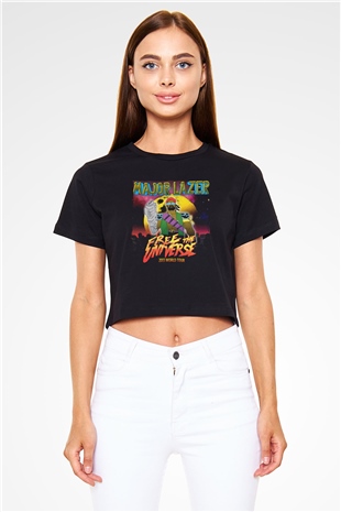 Major Lazer Siyah  Crop Top Tişört