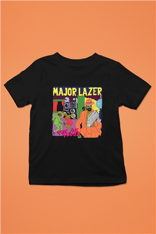 Major Lazer Siyah Unisex Çocuk Tişört