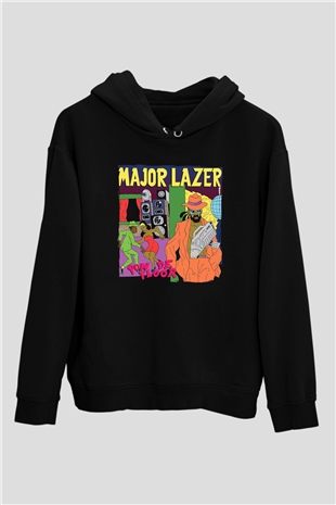Major Lazer Siyah Unisex Kapüşonlu Sweatshirt