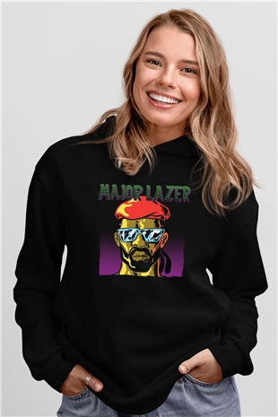 Major Lazer Siyah Unisex Kapüşonlu Sweatshirt