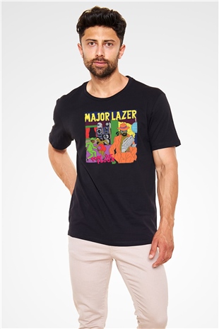 Major Lazer Siyah Unisex Tişört T-Shirt - TişörtFabrikası