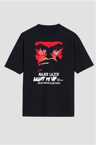 Major Lazer Siyah Oversize Tişört Oversize T-shirt - TişörtFabrikası