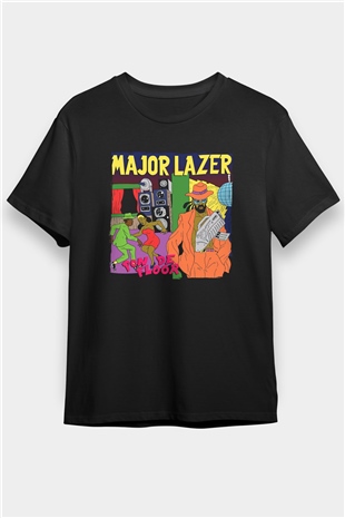 Major Lazer Siyah Unisex Tişört T-Shirt - TişörtFabrikası