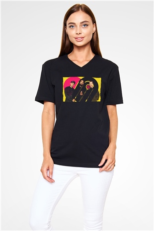 Major Lazer Siyah Unisex V Yaka Tişört