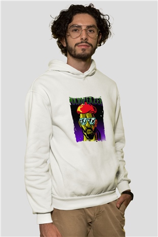 Major LazerBaskılı Beyaz Hoodie