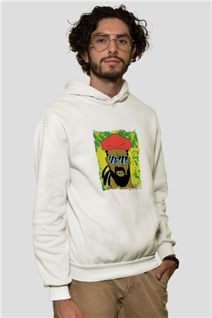 Major LazerBaskılı Beyaz Hoodie