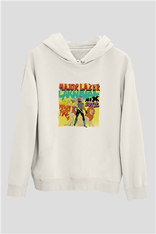 Major LazerBaskılı Beyaz Hoodie