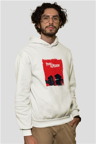 Major LazerBaskılı Beyaz Hoodie