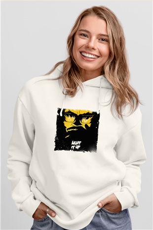 Major LazerBaskılı Beyaz Hoodie