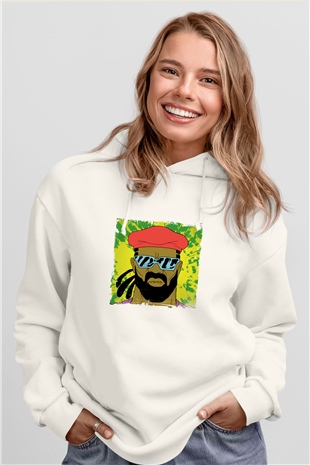 Major LazerBaskılı Beyaz Hoodie