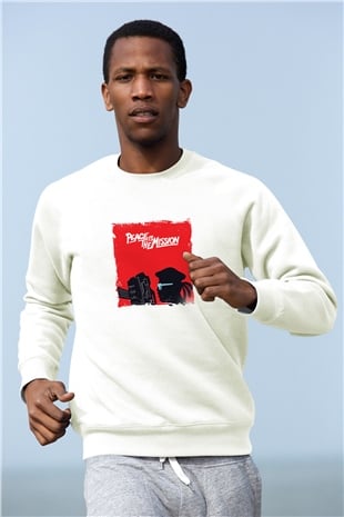 Major LazerBaskılı Beyaz Sweatshirt