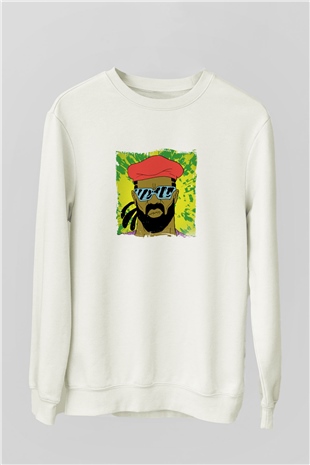 Major LazerBaskılı Beyaz Sweatshirt