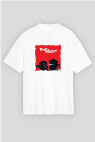 Major LazerBaskılı Beyaz Oversize Tişört