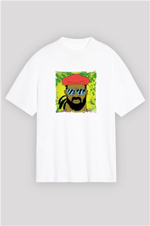 Major LazerBaskılı Beyaz Oversize Tişört