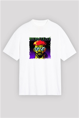 Major LazerBaskılı Beyaz Oversize Tişört