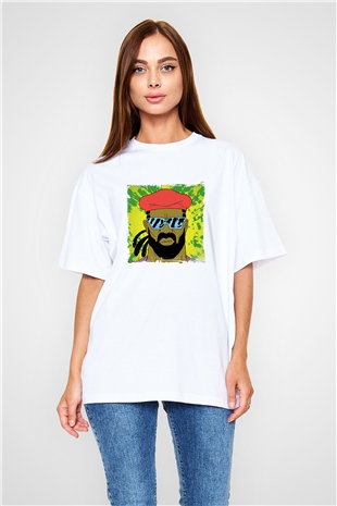 Major LazerBaskılı Beyaz Oversize Tişört
