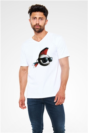 Major League Beyaz Unisex  V Yaka Tişört