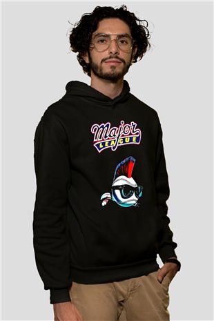 Major League Siyah Unisex Hoodie