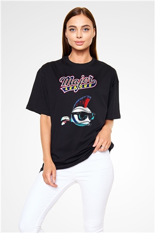 Major League Siyah Oversize Tişört