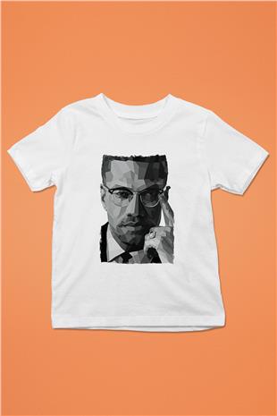 Malcolm X James Baskılı Beyaz Unisex Beyaz Çocuk Tişört - Tshirt