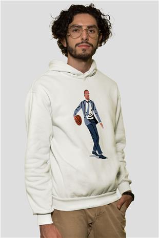 Malcolm X James Baskılı Beyaz Unisex Kapüşonlu Sweatshirt