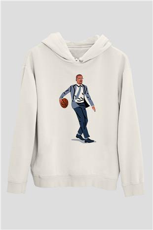 Malcolm X James Baskılı Beyaz Unisex Kapüşonlu Sweatshirt