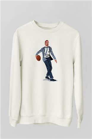 Malcolm X James Baskılı Beyaz Unisex Sweatshirt