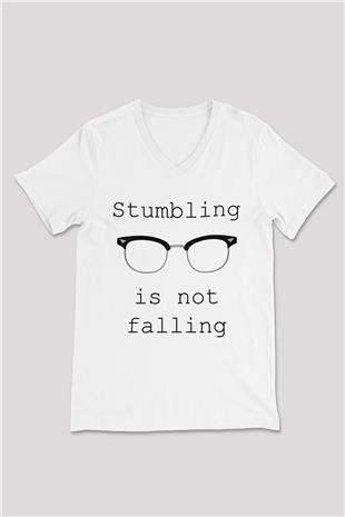 Malcolm X James Baskılı Beyaz Unisex V Yaka Tişört - Tshirt